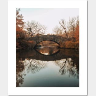 Central Park Bridge Fall Posters and Art